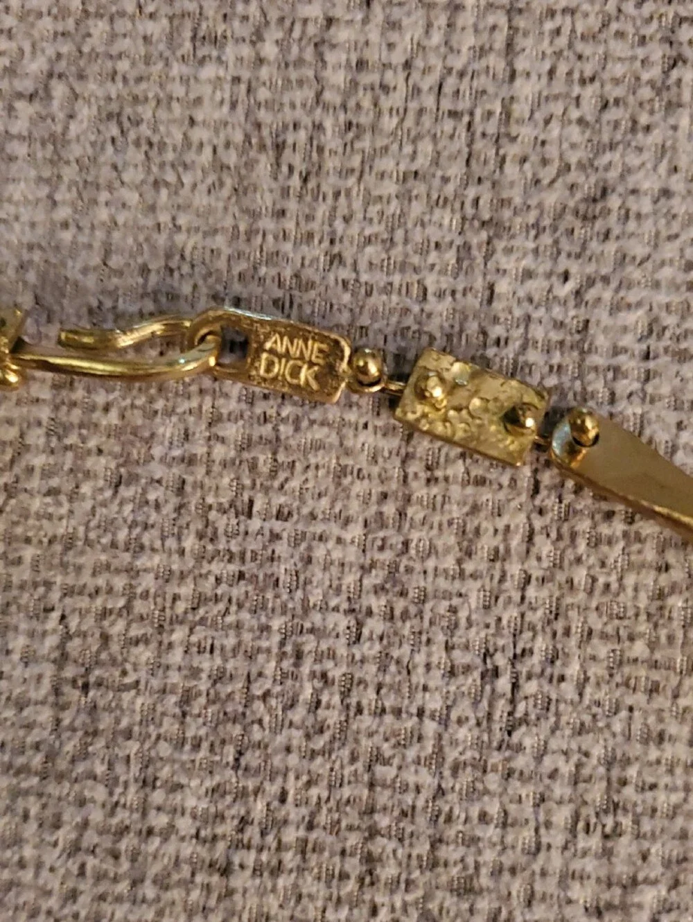 Anne Dick 16 Inch Hammered Gold Necklace
